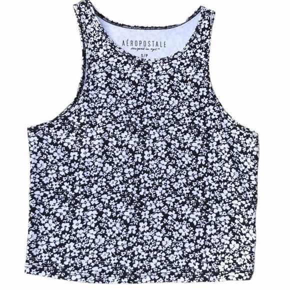 💫4/30 AEROPOSTALE Floral Stretchy Crop Top - Picture 3 of 9